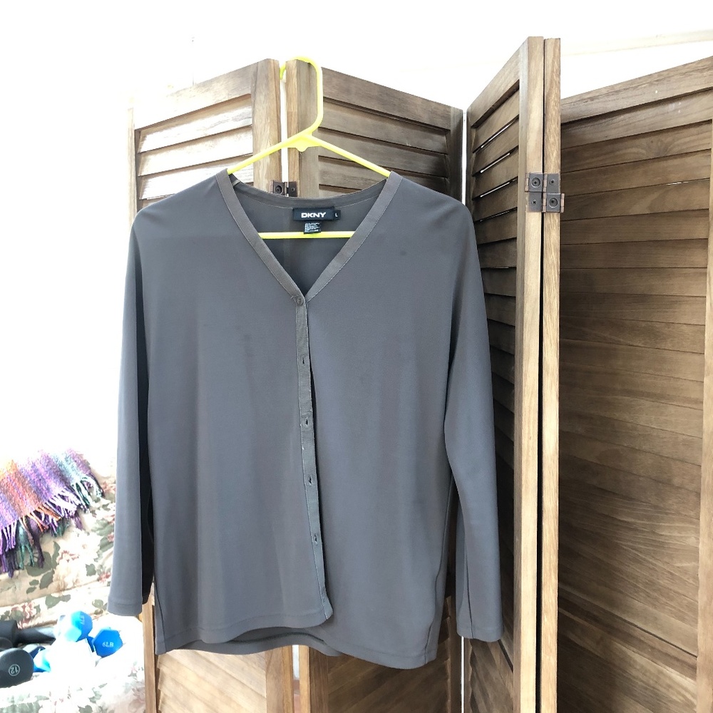 DKNY earth tone vintage blouse